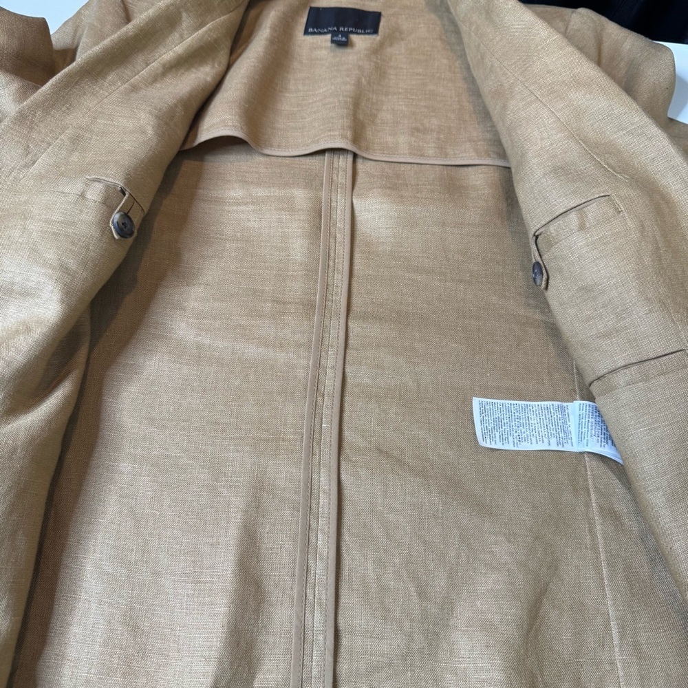 BANANA REPUBLIC ICED LATTE 100% LINEN BLAZER size 4 - Picture 9 of 12